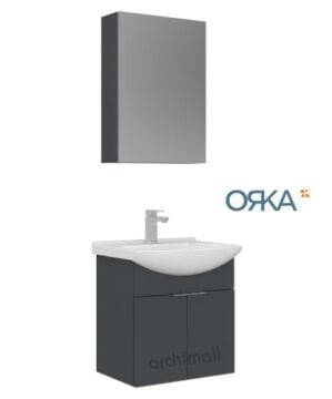 Orka Purus 55 cm Ayna Dolaplı Asma Banyo Dolabı