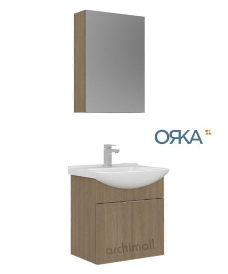 Orka Purus 55 cm Ayna Dolaplı Asma Banyo Dolabı BUDVA