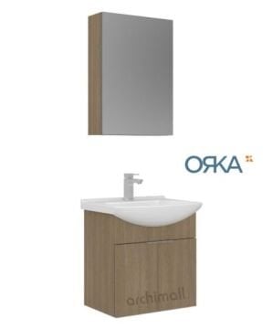 Orka Purus 55 cm Ayna Dolaplı Asma Banyo Dolabı BUDVA