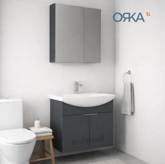 Orka Purus 65 cm Ayna Dolaplı Asma Banyo Dolabı
