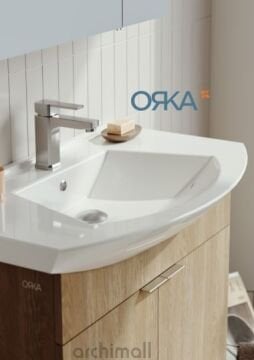 Orka Purus 65 cm Ayna Dolaplı Asma Banyo Dolabı