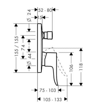Hansgrohe Metris Ankastre Banyo Bataryası