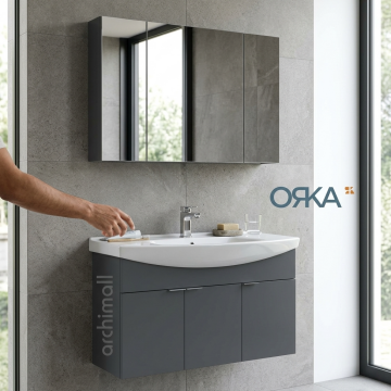 Orka Purus 100 cm Ayna Dolaplı Asma Banyo Dolabı