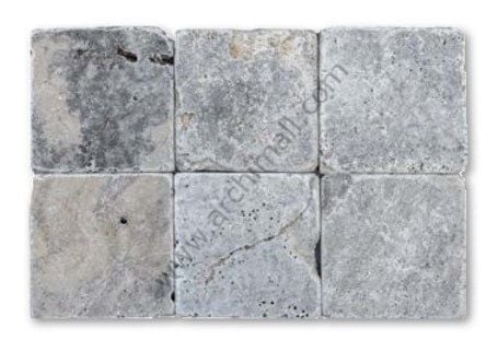 Delta Doğaltaş 10x10 cm Eskitme Silver Traverten