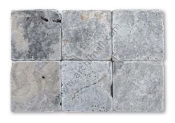 Delta Doğaltaş 10x10 cm Eskitme Silver Traverten