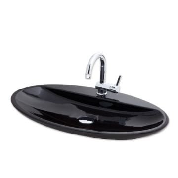 Sarin BD - Siyah Oval Tezgah Üstü Lavabo