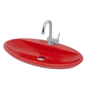 Sarin BD - Kırmızı Oval Tezgah Üstü Lavabo