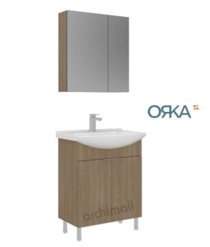 Orka Purus 65 cm Ayna Dolaplı Ayaklı Banyo Dolabı
