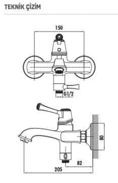 Creavit Elegant Siyah Altın Banyo Bataryası EG2500-S