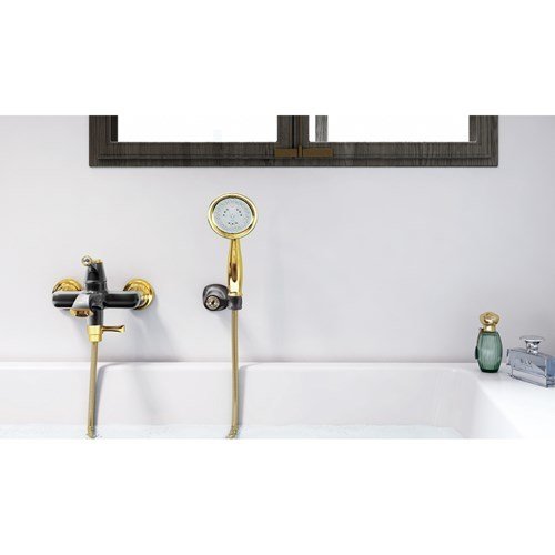Creavit Elegant Siyah Altın Banyo Bataryası EG2500-S