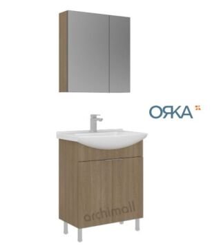 Orka Purus 65 cm Ayna Dolaplı Ayaklı Banyo Dolabı BUDVA