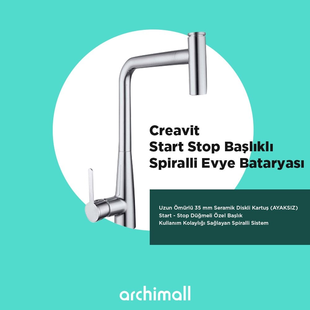 Creavit Start Stop Başlıklı Spralli Evye Bataryası MF8555