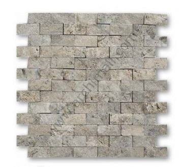 Delta Silver Traverten 23x48 mm Patlatma Mozaik