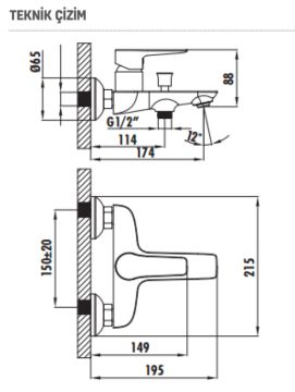 Creavit Pure Banyo Bataryası PR2500