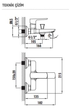 Creavit Slope Banyo Bataryası SP2500