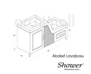 Shower Banyo Ceylin Abdest Dolabı Seti Antrasit - SOL