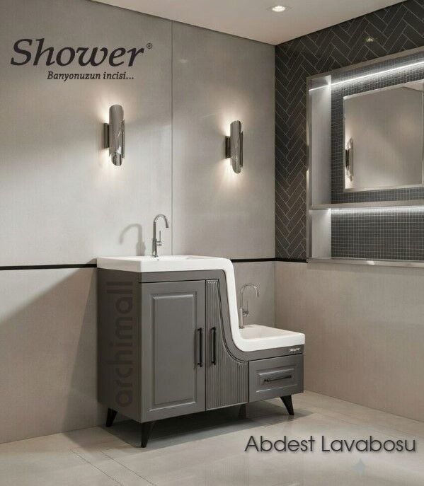 Shower Banyo Ceylin Abdest Dolabı Seti