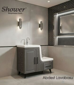 Shower Banyo Ceylin Abdest Dolabı Seti
