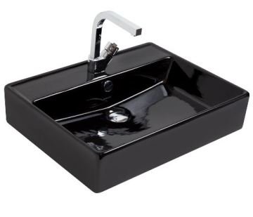 Kastra 60x46cm Tezgah Üstü Lavabo Siyah