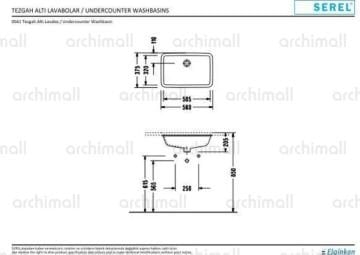 Serel Star 56 cm Tezgah Altı Lavabo