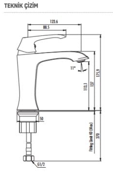 Creavit Avangart Altın Lavabo Bataryası
