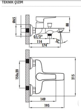 Creavit Nero Banyo Bataryası NR2500