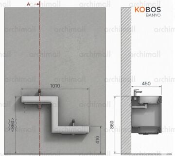 Kobos Up-Down Family Çok Amaçlı Abdest Lavabosu