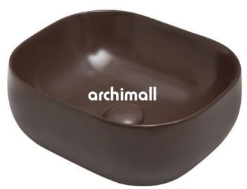 Niv 42x37cm Tezgahüstü Lavabo Mat Moka