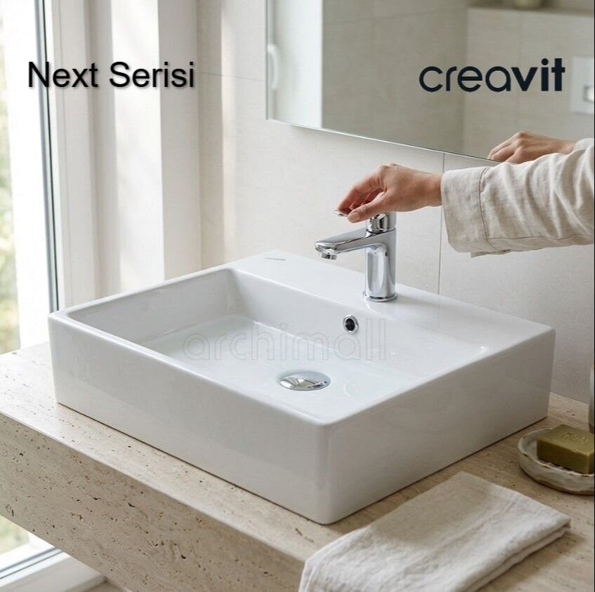 Creavit Next Serisi Tezgah Üstü Lavabo 60 cm