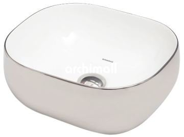 Niv 42x37 cm Tezgahüstü Lavabo Platin Beyaz