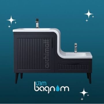 UBM Banyo Lotus serisi ergonomik abdest lavabosu beyaz portre gorunum antrasit renk