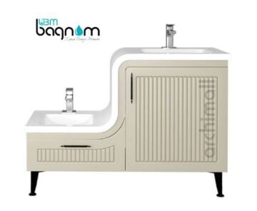 UBM Banyo Lotus serisi ergonomik abdest lavabosu beyaz sol yonlu cakıl gri renk
