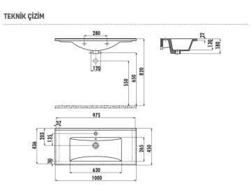 45*100 Mat Cappucino Etajerli Lavabo SU100.F0000