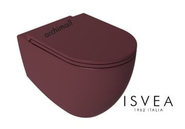 İsvea İnfinity Asma Klozet Seti Bordo