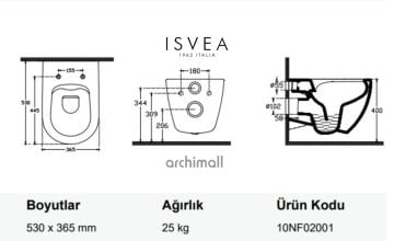 İsvea İnfinity Asma Klozet Seti Bordo
