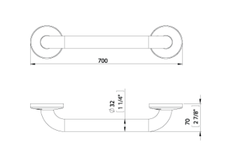 Csk Banyo Engelli Tutunma Barı 60 cm 304 Kalite Paslanmaz Çelik BE3007