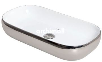 Niv 70x37cm Tezgahüstü Lavabo Platin Beyaz