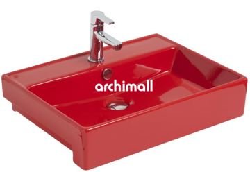 Kastra YT 60x46 cm Yarım Tezgah Lavabo Kırmızı