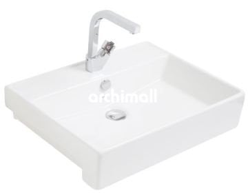 Kastra YT 60x46 cm Yarım Tezgah Lavabo Mat Beyaz