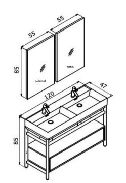 Orka Vegas 120 cm Asma Banyo Dolabı