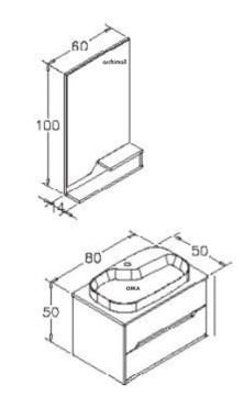 Orka Galia 80 cm Asma Banyo Dolabı