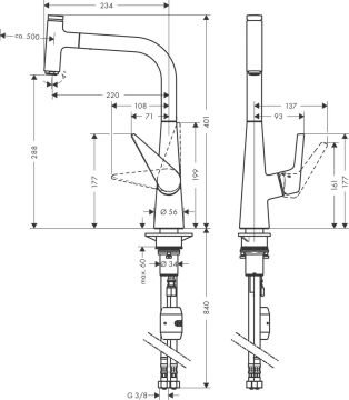 Hansgrohe Talis Select Spiralli Eviye Bataryası