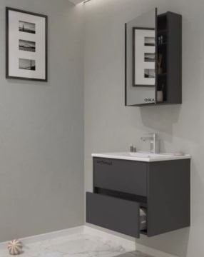 Orka Side 65 cm Çekmeceli Asma Banyo Dolabı