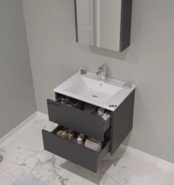 Orka Side 85 cm Çekmeceli Asma Banyo Dolabı