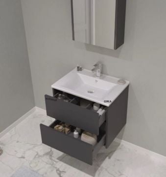 Orka Side 100 cm Çekmeceli Asma Banyo Dolabı