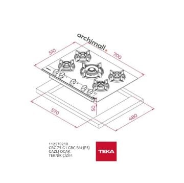 Teka GBC 75-G1 GBC BM (E5) Ankastre Ocak