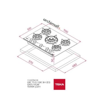Teka GBC 75-G1 GBC BM (E5) Ankastre Ocak