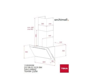 Teka DVI 88-G1 EOS BM Davlumbaz