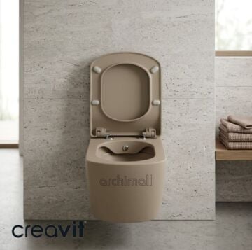 Creavit Elegant Rim-Off Asma Klozet Seti Cappucino