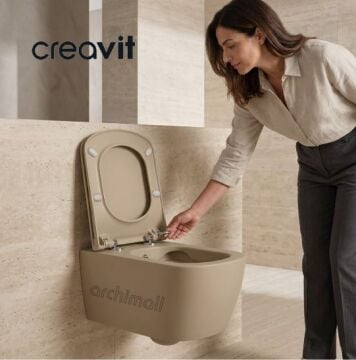 Creavit Elegant Rim-Off Asma Klozet Seti Cappucino